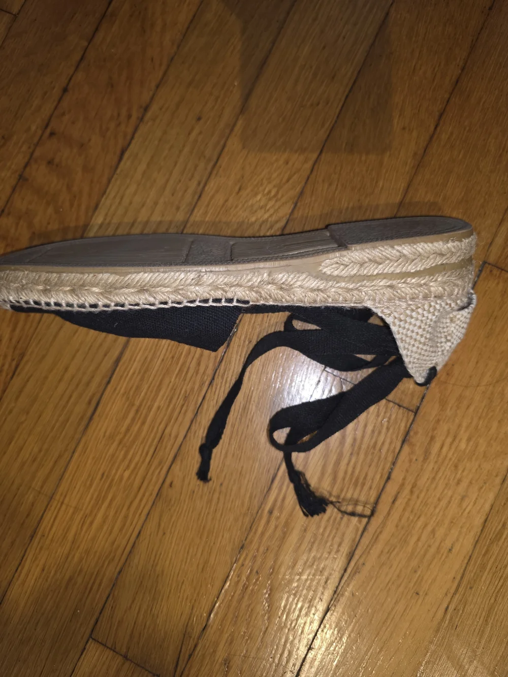 Toni Pons Oliueta Espadrille Flat with Black Ankle Tie In Black